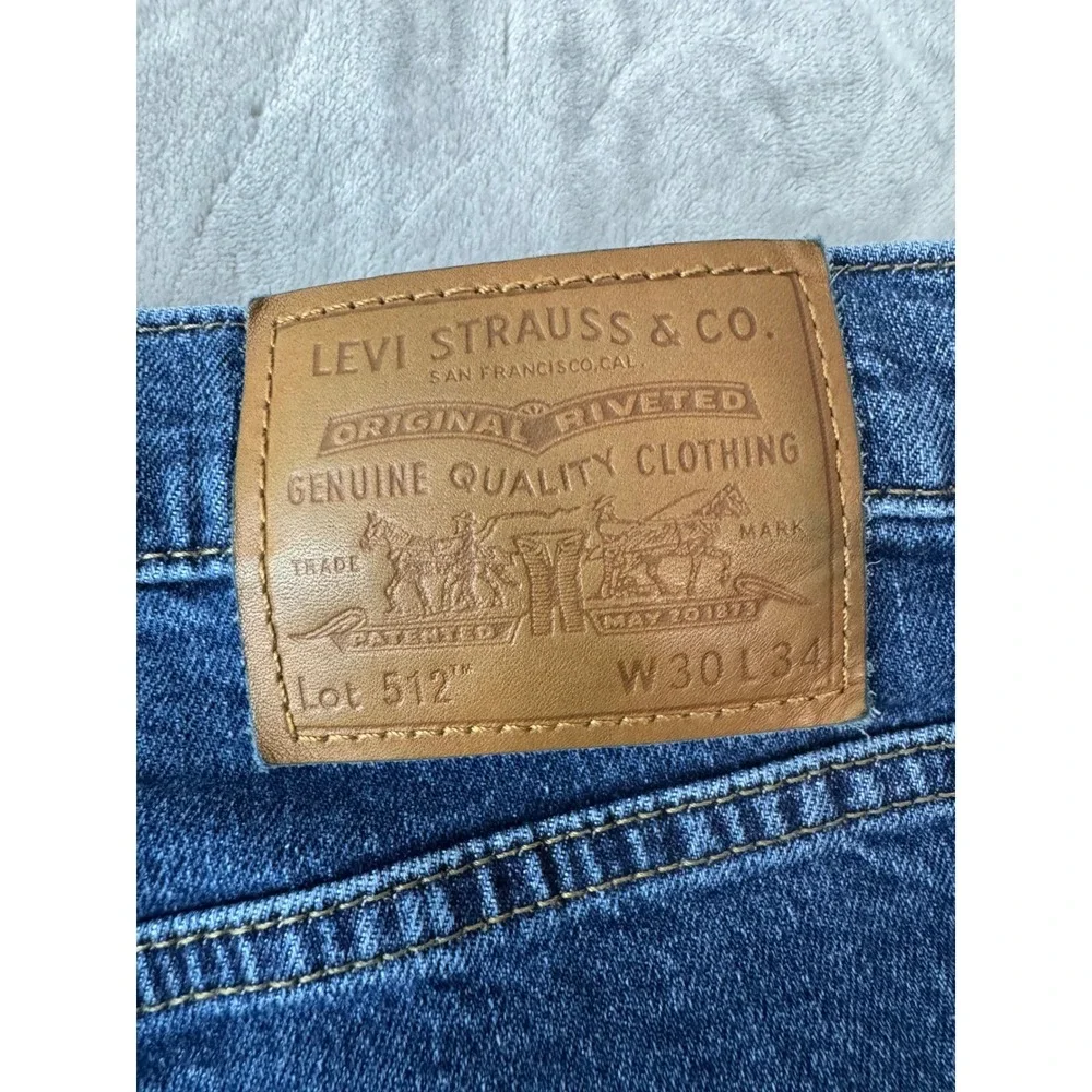 Levis 512 Slim Taper Mens Jeans W30 L34 Medium Wash Blue Denim 1456